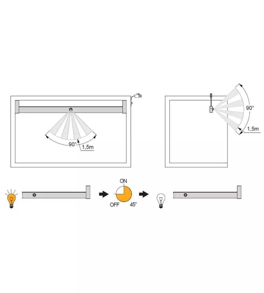 Barra appendiabiti con luce led, 558-708 mm